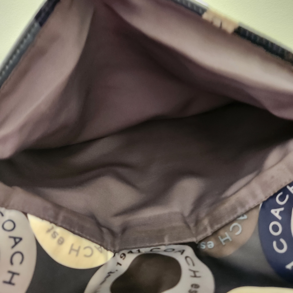 Coach Blue And Brown Circle Pattern Crossbody Bag - image 4